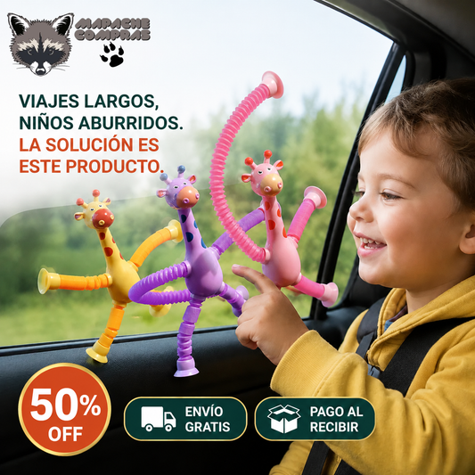 Set 4 Piezas Sensorial Pop Tube Jirafa